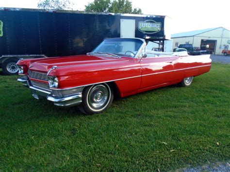 1964 Cadillac Deville Convertible Red Exterior with New White Top for sale: photos, technical ...