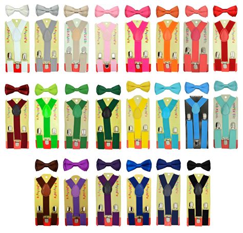 CUTE Baby Toddler Kids Children Elastic Suspender Matching Bow Tie Set ...