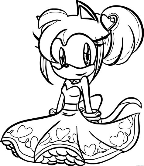 Amy Rose Coloring Pages Printable