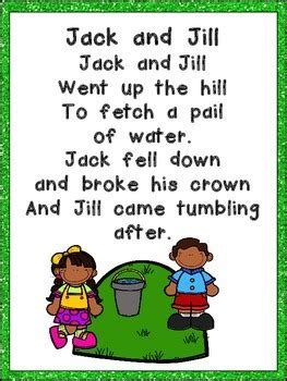 Jack and Jill Book, Poster, & MORE - Preschool Kindergarten Nursery Rhymes