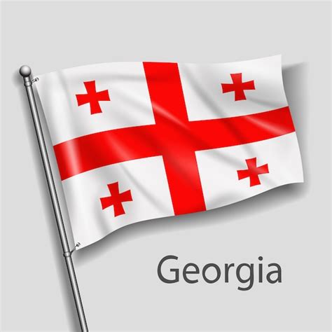 La bandera nacional de georgia en europa | Vector Premium