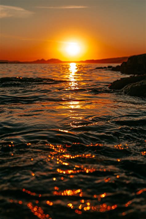 Browse Free HD Images of Rich Sunset Reflected On Waters