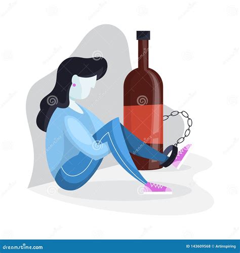 Alcoholism Harm Concept. Vector Flat Illustration. Circle Shape Stop ...