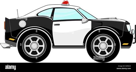 police car cartoon isolated on white background Stock Vector Image ...