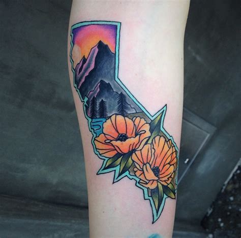 california state flower tattoo - theessentialvanmorrison