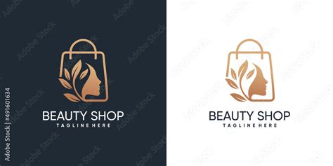 Beauty shop logo template with creative style Premium Vector Stock ...