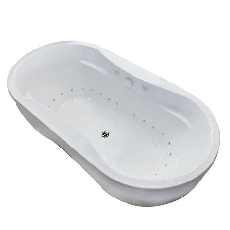 Universal Tubs Agate 6 Feet Oval Freestanding Air Jetted Bathtub | The Home Depot Canada