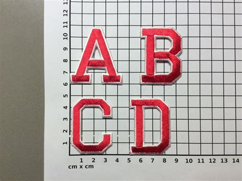 Iron on Embroidered Letters Embroidery Applique Red Letters - Etsy