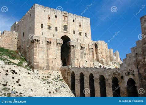 Citadel of Aleppo stock photo. Image of fortress, blue - 7287502