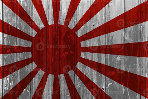 Japanese navy imperial flag on a textured background. Concept collage ...