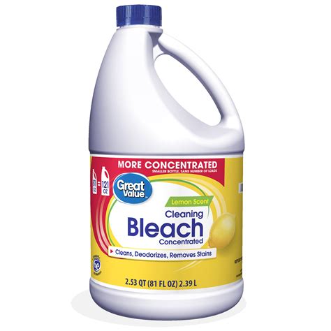 Great Value Cleaning Bleach, Lemon Scent, 81 Fluid Ounce - Walmart.com