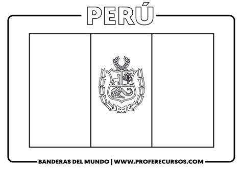 Bandera de peru para colorear