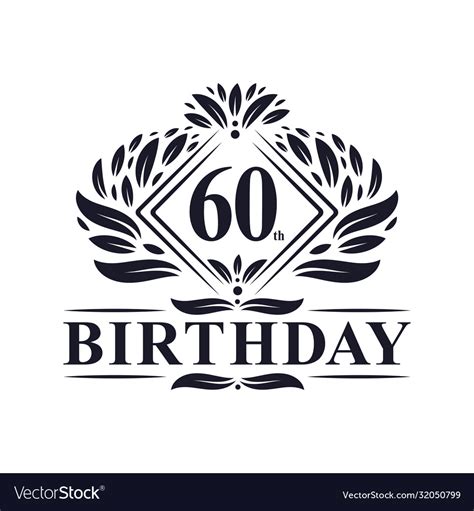 60 years birthday logo luxury 60th birthday Vector Image