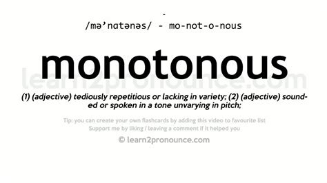 Pronunciation of Monotonous | Definition of Monotonous - YouTube