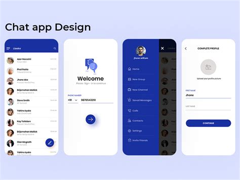 Chat app ui design by DeepDesigns ~ EpicPxls