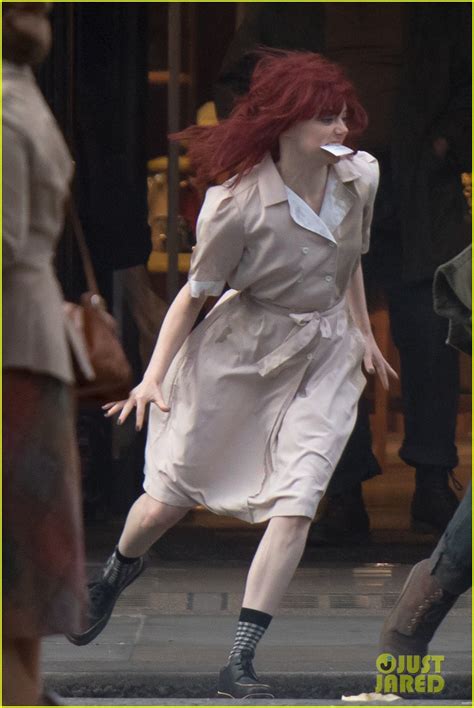 Emma Stone Films Action Scenes for 'Cruella' in a Red Wig!: Photo 4343810 | Emma Stone Pictures ...