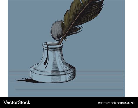 Oldfashioned ink pen and a blot Royalty Free Vector Image