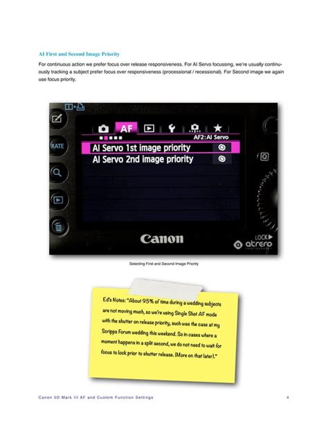 Canon EOS 5D Mark III AF and Custom Function Settings for Wedding ...