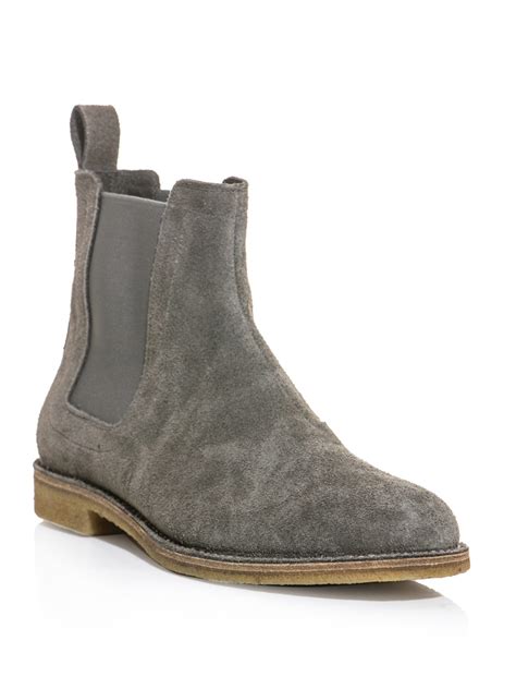 Bottega Veneta Suede Chelsea Boots in Gray for Men (grey) | Lyst