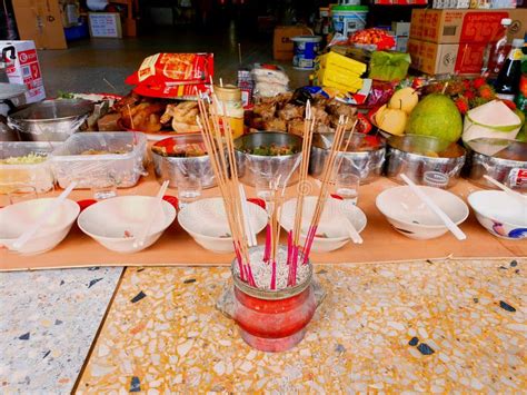 Bangkok Thailand - September 2, 2020: Food Offerings for the Ghost ...