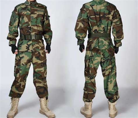 Military Special Force Army Tactical Combat BDU Uniform Shirt Pants Woodland XL-in Hunting ...