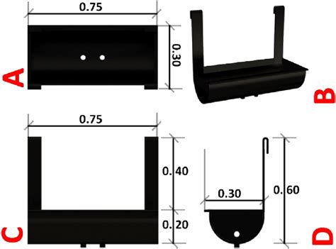 Modular planter box detail showing it's design and dimensions, modelled... | Download Scientific ...