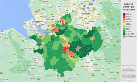 Cheshire violent crime statistics in maps and graphs.