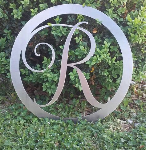 24 INCH Circle Monogram Metal Sign 24 Inch-Round Monogram Metal Sign- Bare Unfinished Metal ...