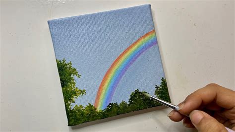 Rainbow painting/ acrylic painting tutorial/acrylic painting tutorial for beginners - YouTube