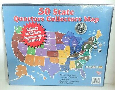 United States 50 State Quarters Collectors Map 1999-2008 University ...