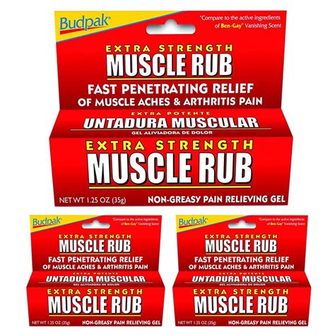 3 Packs Extra Strength Muscle Rub Pain Relief Gel 1.25 oz (35g) Non-Greasy Cream - Walmart.com ...