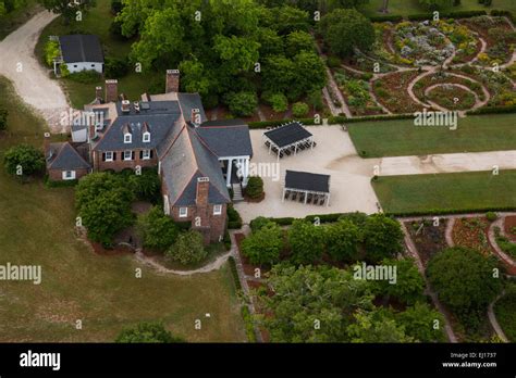 Aerial view of historic Boone Hall Plantation in Mt Pleasant, SC Stock ...