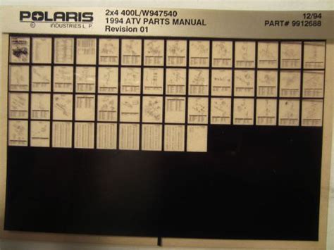 Find 1994 Polaris 2x4 400L ATV Microfiche Parts Manual Catalog W947540 ...