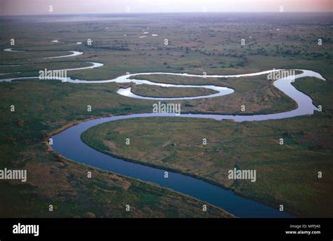 MEANDERS & OXBOW LAKE Aerial view of floodplain of Okavango River, Botswana Stock Photo - Alamy