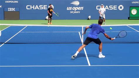 Roger Federer Volley Training Court Level View - ATP Tennis Volley ...