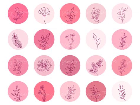 Pink Floral Instagram Highlight Cover Icons - Samantha Anne Creative