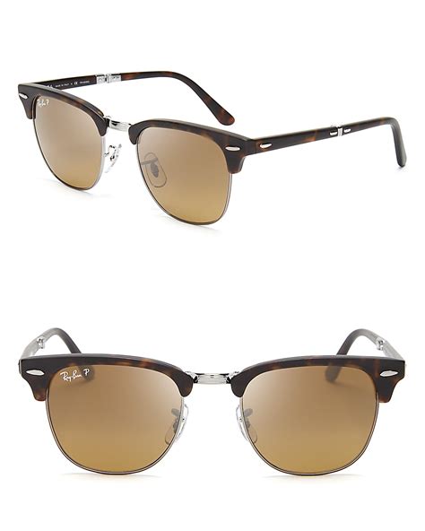 Ray-Ban Polarized Folding Clubmaster Sunglasses | Bloomingdale's