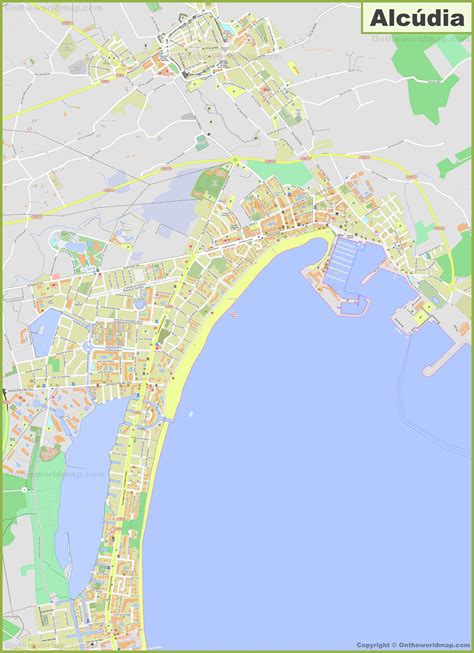 Large detailed map of Alcúdia - Ontheworldmap.com