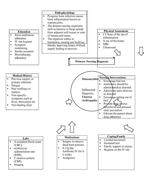 Osteomyelitis Concept Map - Primary Nursing Diagnosis Osteomyelitis Differential Diagnosis ...