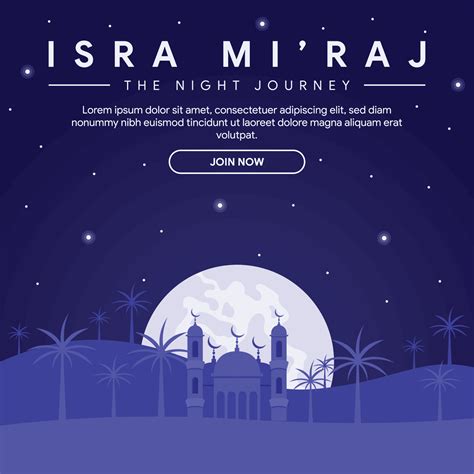 isra miraj banner illustration in flat design 16772873 Vector Art at ...