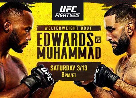 UFC Fight Night: How to watch Edwards-Muhammed, start time, livestream ...