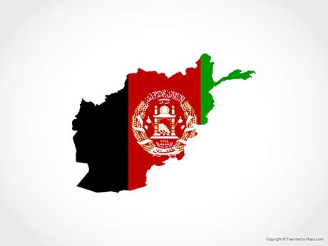 Printable Vector Map of Afghanistan - Flag | Free Vector Maps