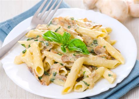 Mushroom Penne Pasta Recipe In Alfredo Sauce by Archana's Kitchen