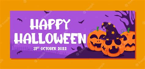 Premium Vector | Facebook cover pumpkin halloween template