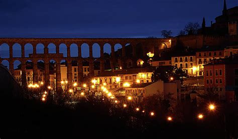 Segovia Aqueduct at Night Photograph by Alan Socolik - Fine Art America