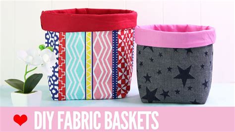 Fabric Basket Tutorial: How to Make Fabric Baskets in 5 Sizes - YouTube