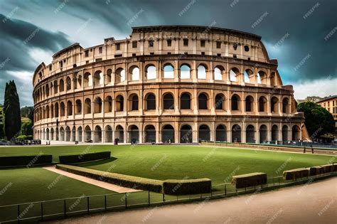 Premium Photo | A digital painting of an ancient roman amphitheater