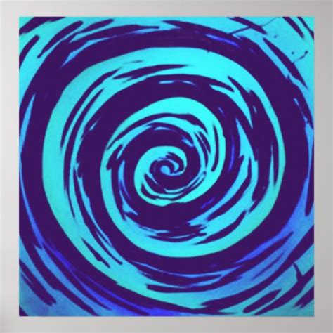 Purple & Blue Hypnotic Swirl Art Poster | Zazzle