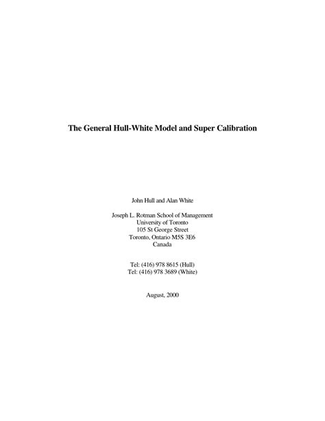 (PDF) The General Hull-White Model and Supercalibration