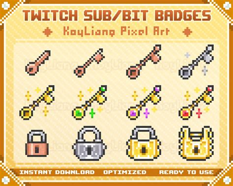 Twitch Sub Badges in Pixel Art Style to Reward Loyal - Etsy